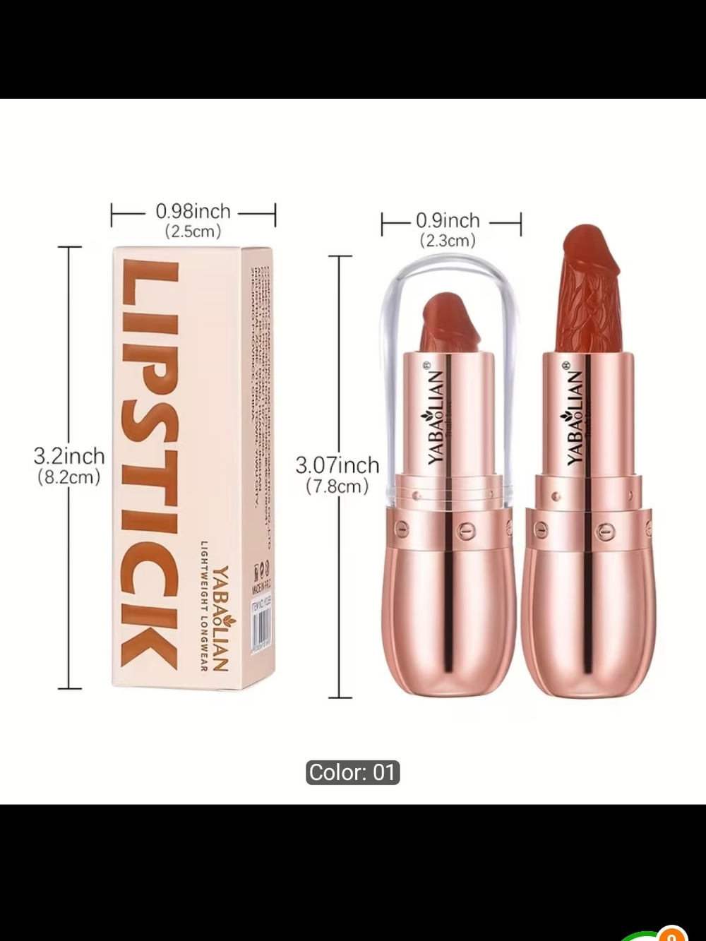 Women Mushroom Shaped Matte Lipstick - 01 Brown Red New - Picture 4 of 4